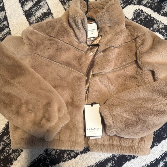 bagatelle Jackets & Blazers - Bagatelle Women's Plush Brown Teddy Jacket